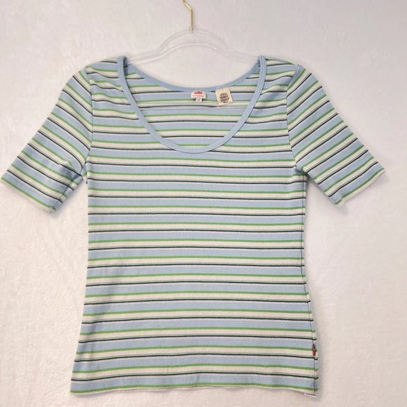 Vintage Levi’s Stripped Baby Tee Shirt Y2K Size Small - Picture 1 of 5
